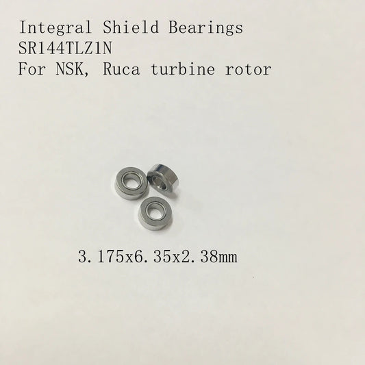 10pcs Integral Shield Turbine Rotor Dental Bearings SR144TLZ1N for Ruca, NSK 3.175x6.35x2.38mm