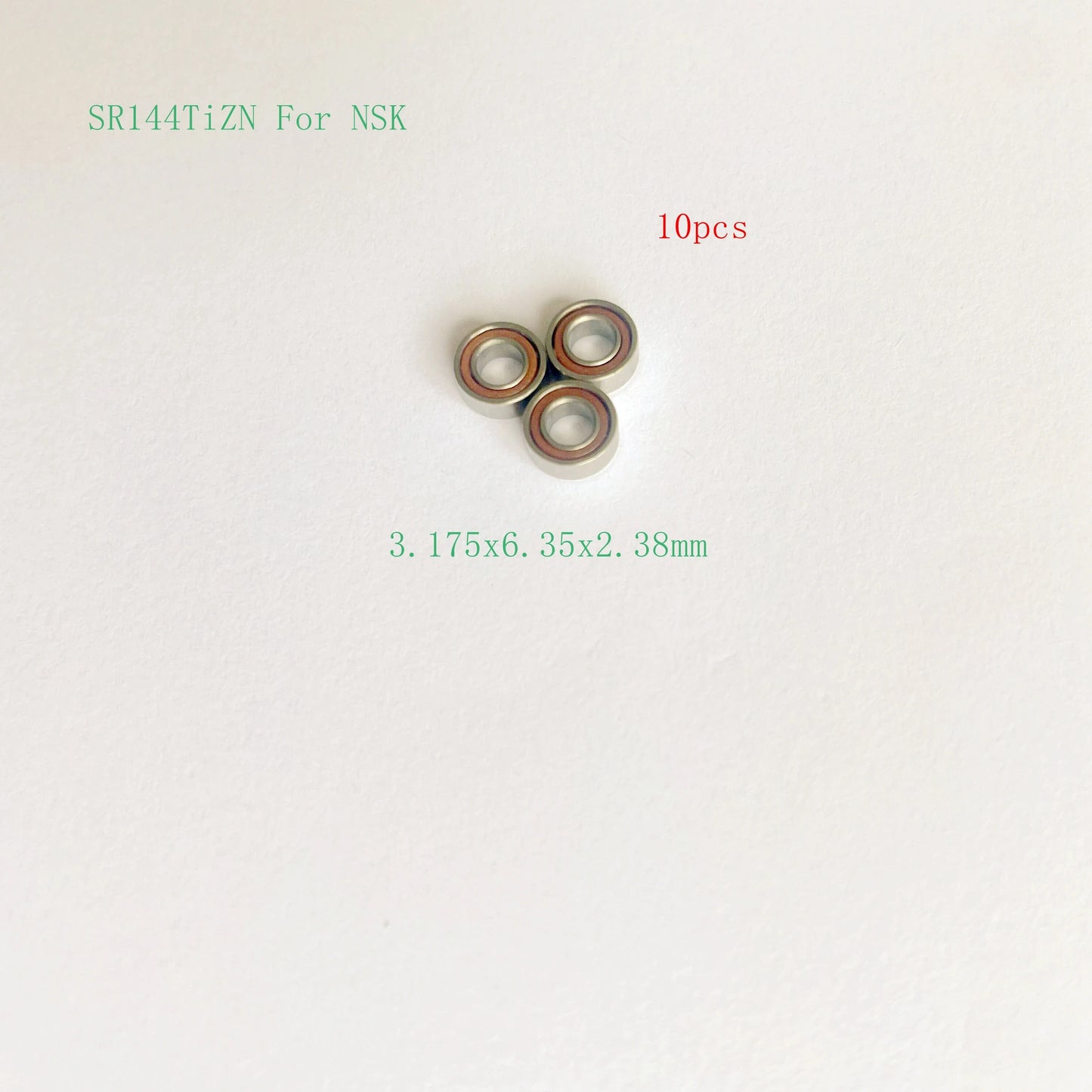 10pcs More Strong Phenolic Brown Cage Handpiece Ceramic Bearings SR144TiZN for NSK 3.175x6.35x2.38mm