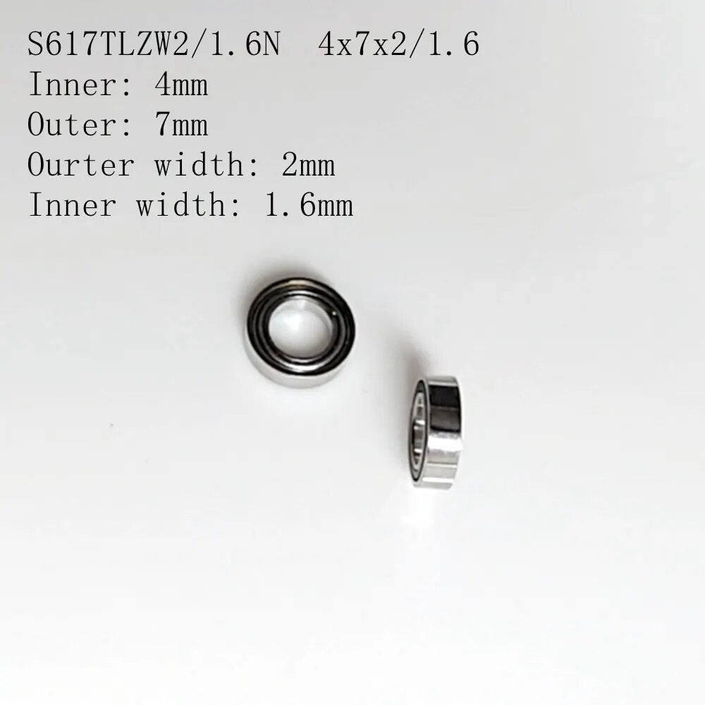10pcs Non-Standard Turbine Bearings S617TLW2/1.6N  4x7x2/1.6mm for  Kavo CONTRA ANGLE Head  E25L Back Rear