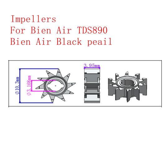 10pcs Bien Air Dental Handpiece Impellers For Bien Air Black Peail TDS890