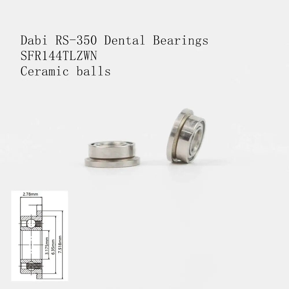 Dabi RS-350 ceramic dental bearings SFR144TLZWN 3.175x6.35x7.5x2.78mm SFR144TLWZN